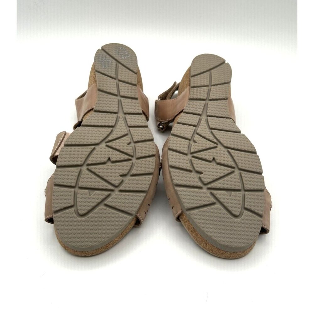 Earth Origins Sandals Women's Size 9W Tan Slingback Wedge Casual Shoes - Picture 8 of 9